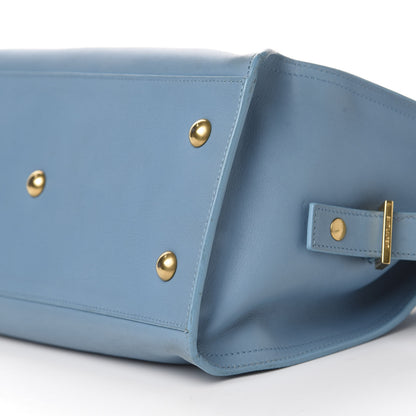 Saint Laurent Calfskin Small Classic Y Cabas Blue Glacier 9 of 10