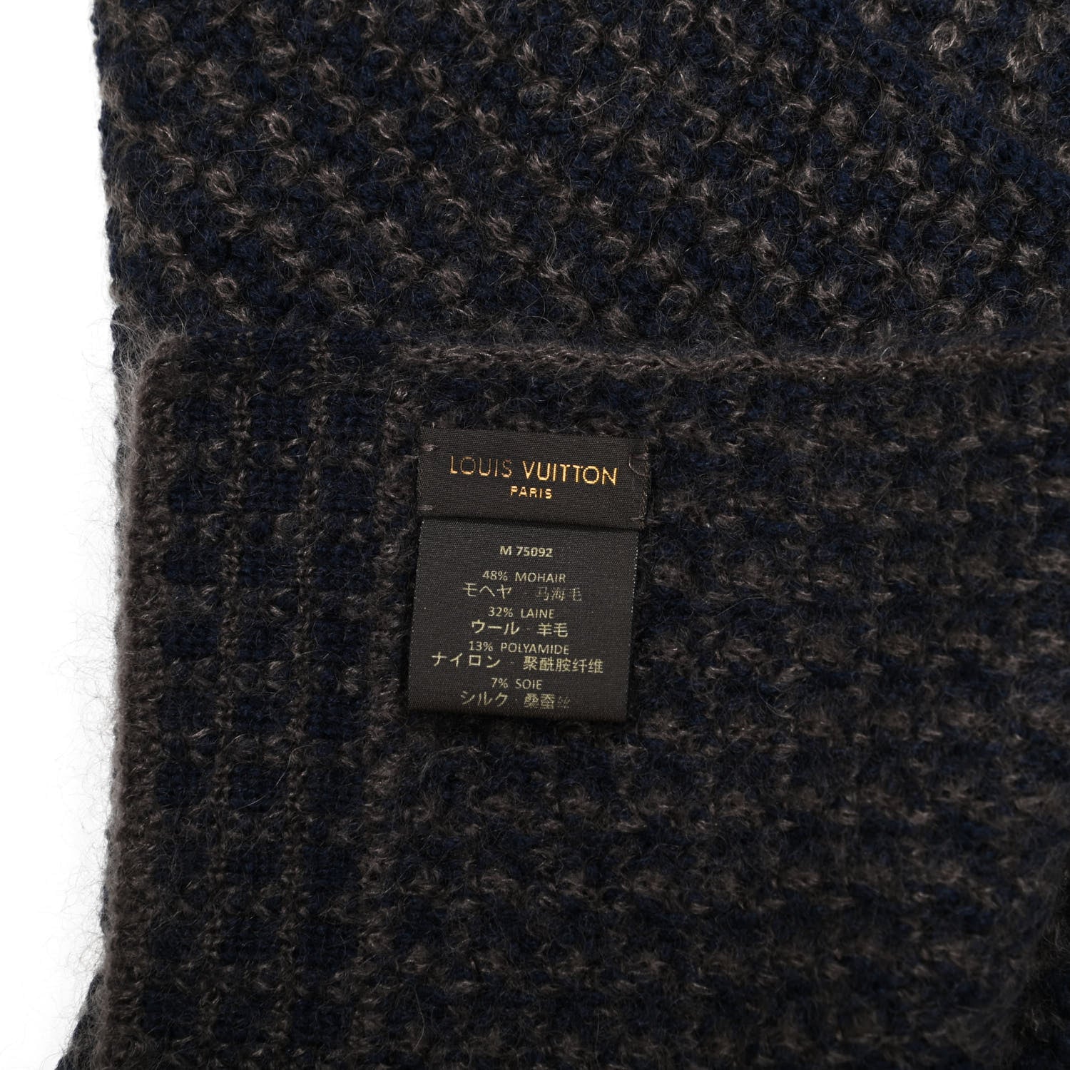 Louis Vuitton Mohair Wool Eleonor Scarf Black 3 of 4