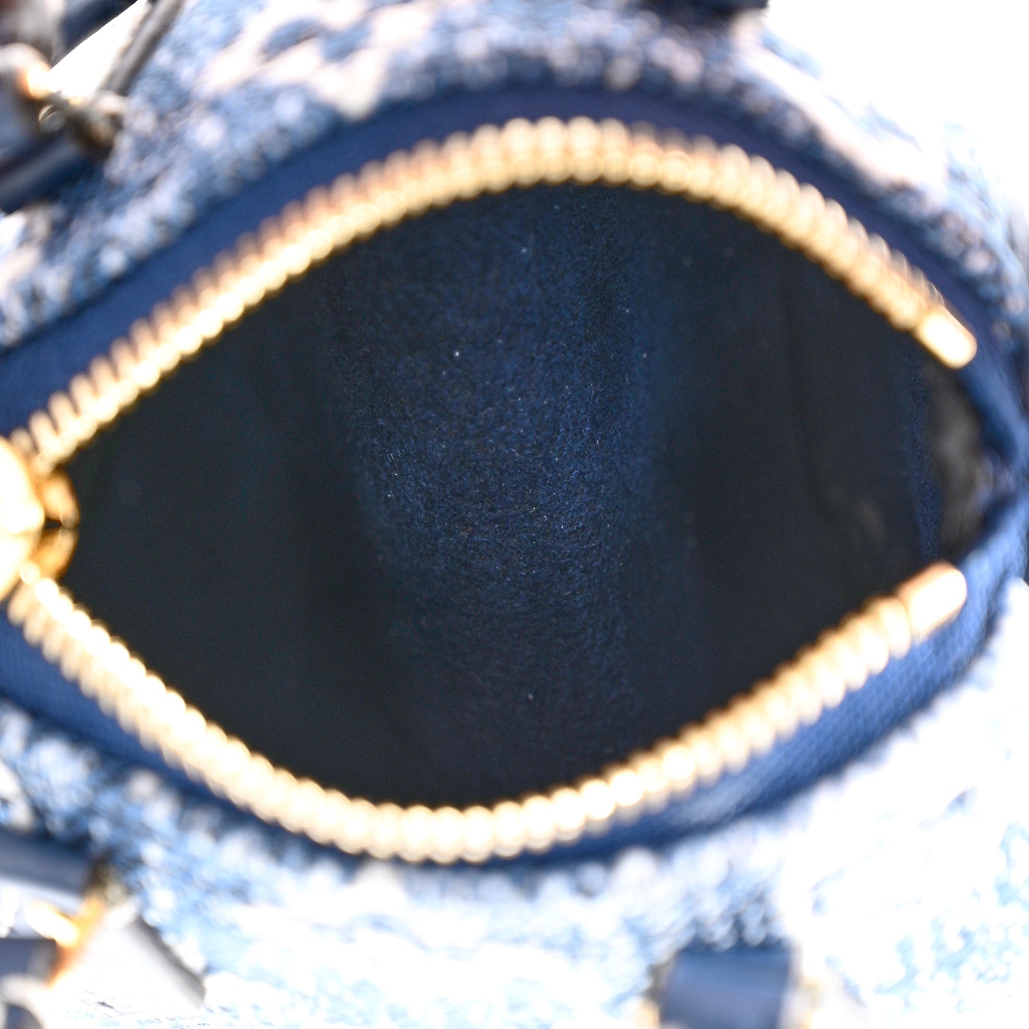 Louis Vuitton Denim Monogram Jacquard Micro Speedy Bag Charm Bleu 4 of 7