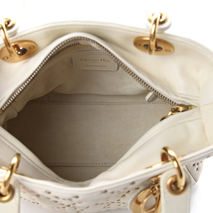 Christian Dior Calfskin Cannage Studded Medium Supple Lady Dior White 4 of 8