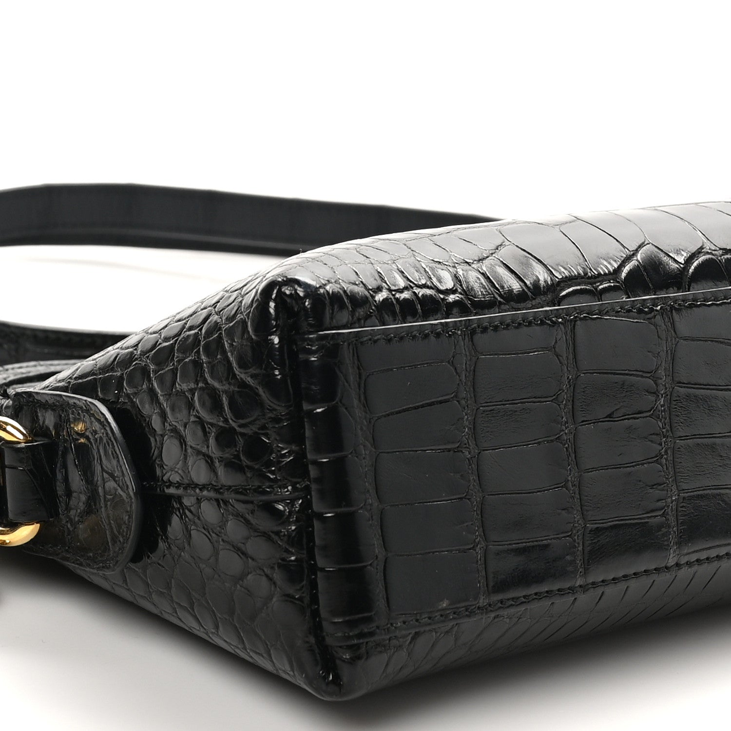 Gucci Alligator Small GG Charm Dome Bag Black 9 of 10