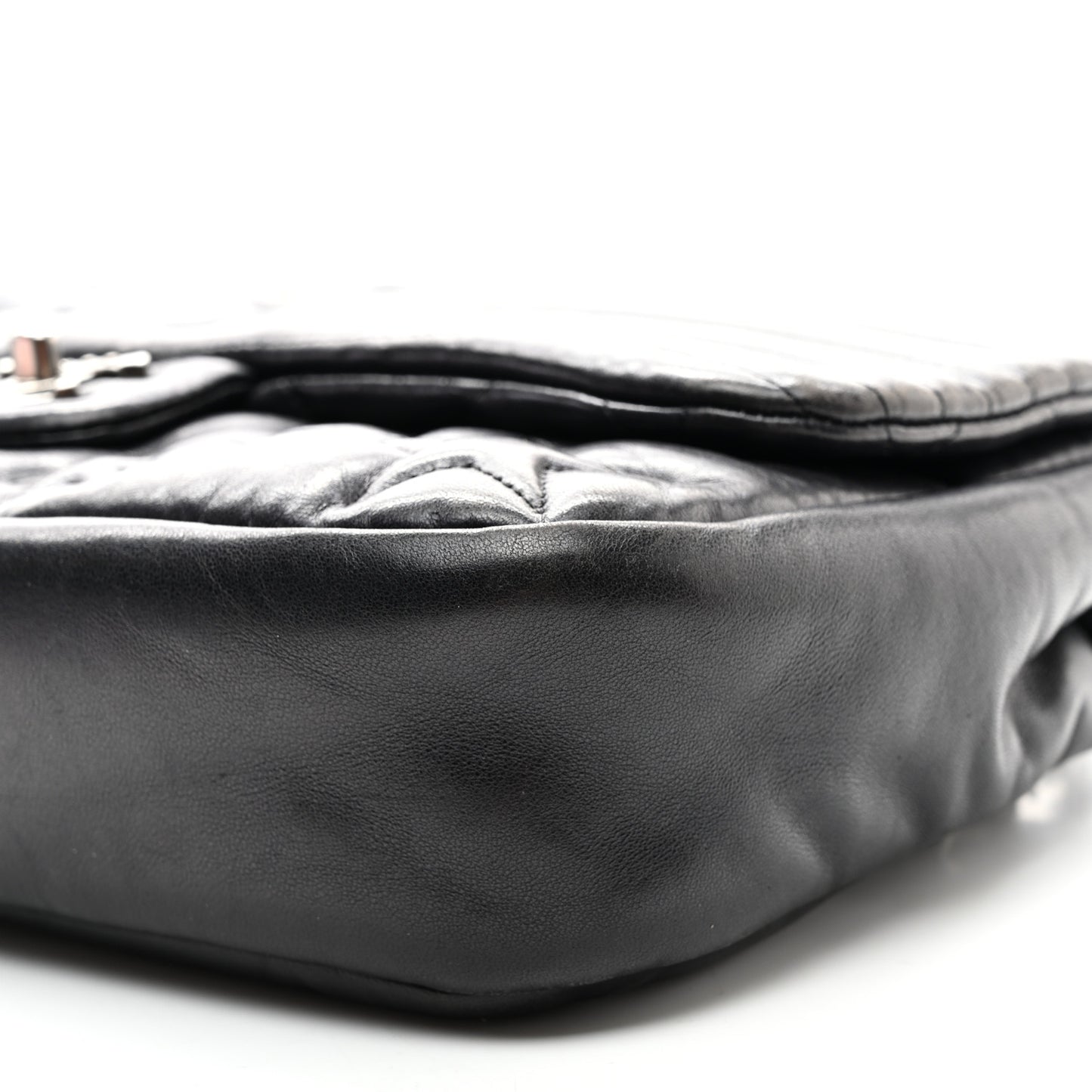 Lambskin Quilted Jumbo Paris Dallas Single Flap Black