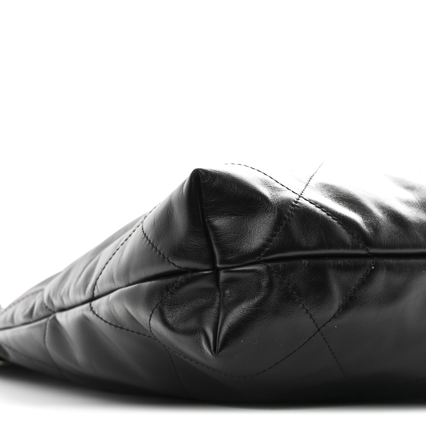 Shiny Calfskin Quilted Small Chanel 22 Black