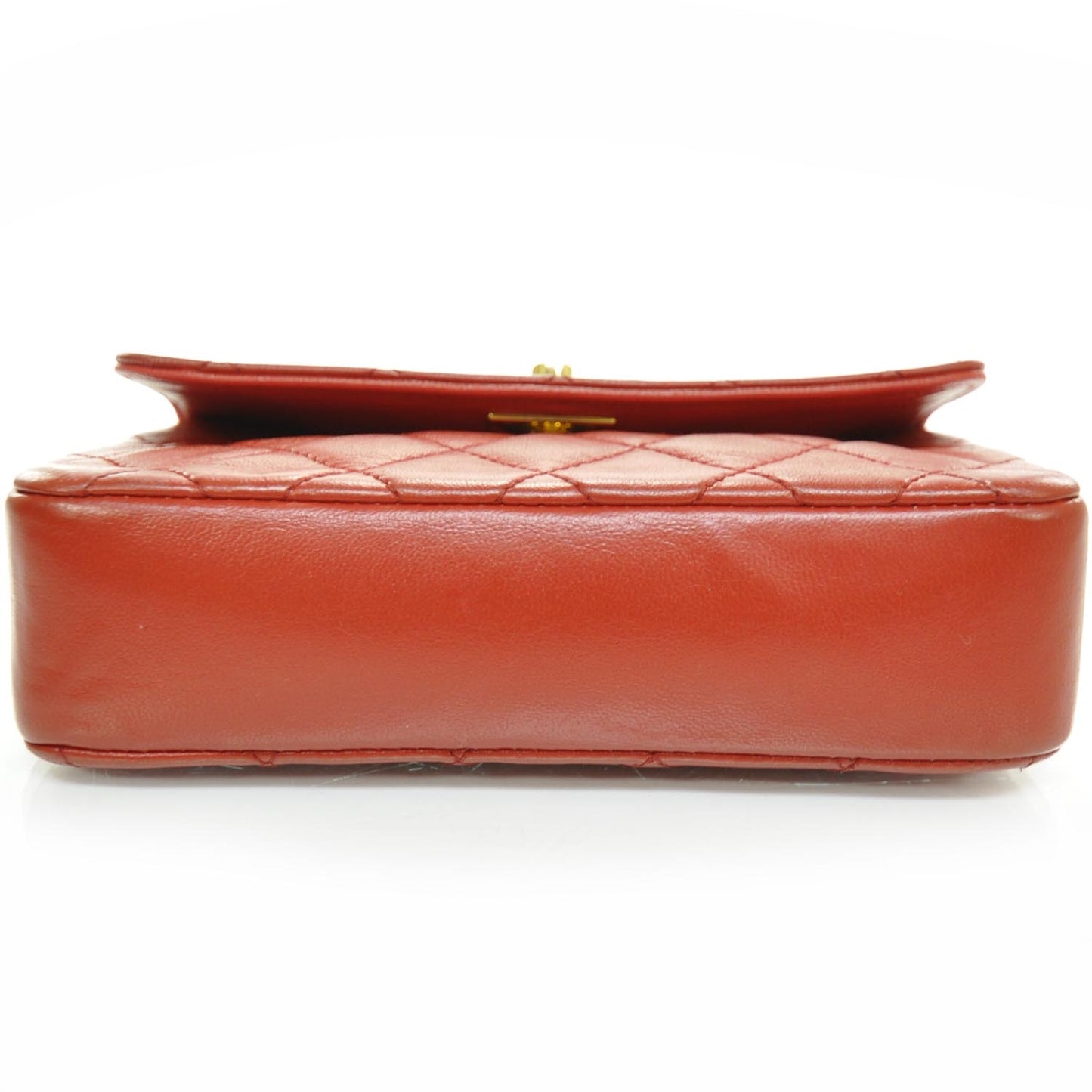 Lambskin Quilted Mini Flap Red GHW