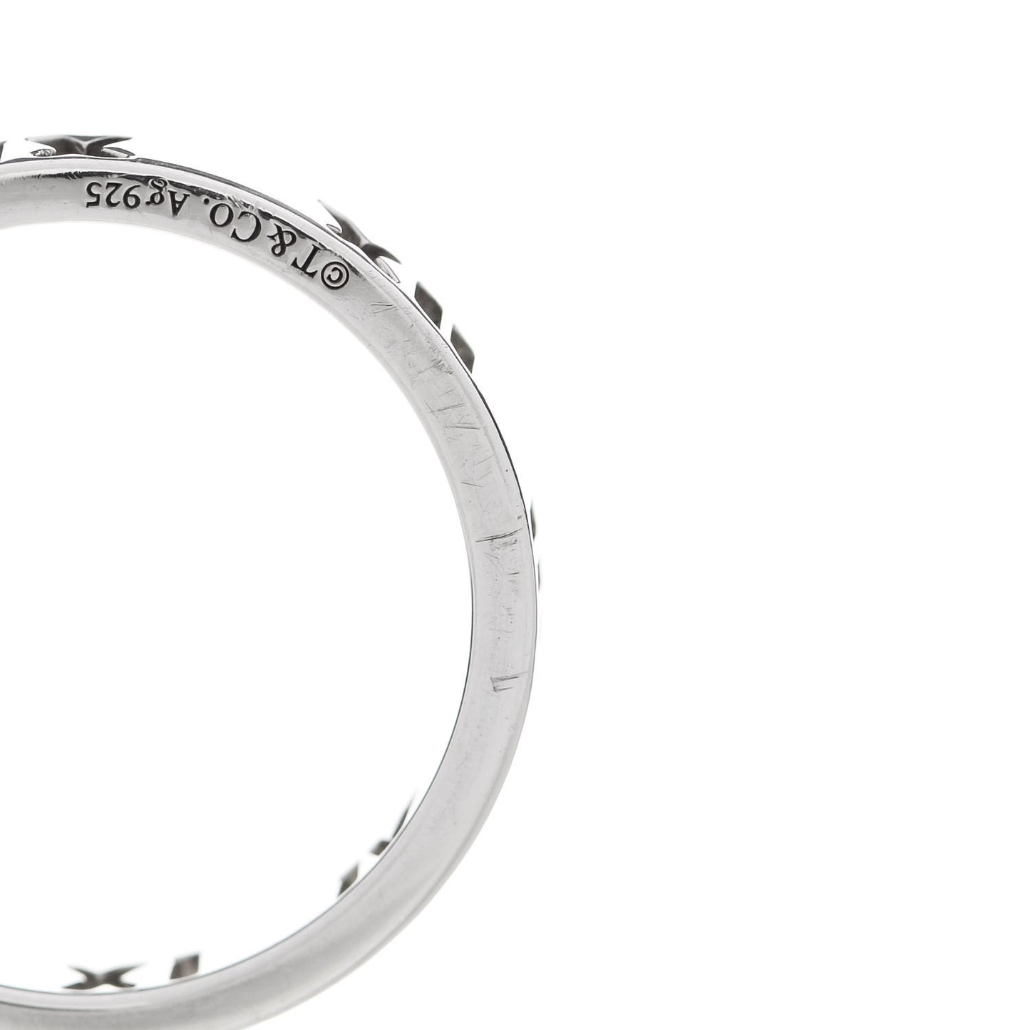 Sterling Silver Narrow Atlas Pierced Ring 49 4.75