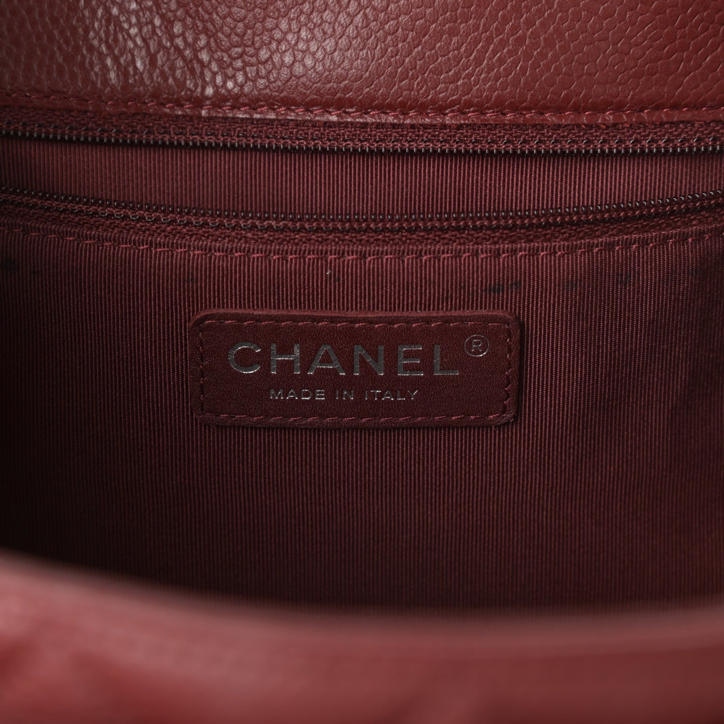 Caviar Quilted Flap Tote Red