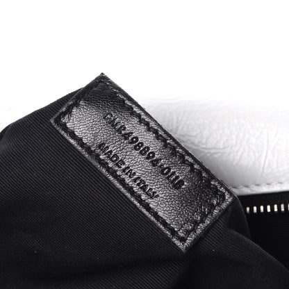 Saint Laurent Crinkled Calfskin Matelasse Monogram Medium Niki Chain Satchel Dirty White 8 of 8