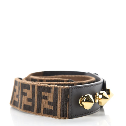 Fendi Ribbon Vitello Century FF 1974 Studded Strap You Fango Marrone Ebano 2 of 5