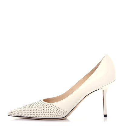 Jimmy Choo Calfskin Studded Love 85 Pumps 39.5 Latte Silver 1 of 10