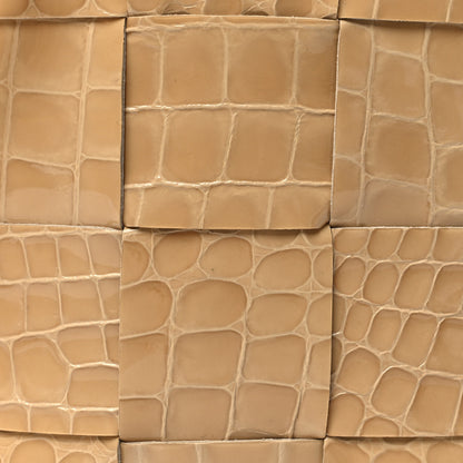 Bottega Veneta Intreccio Mini Gloss Croc Crossbody Bucket Bag Praline 7 of 9