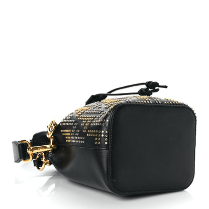 Fendi Vitello Liberty F is Fendi FF Studded Mini Mon Tresor Bucket Bag Black 4 of 9