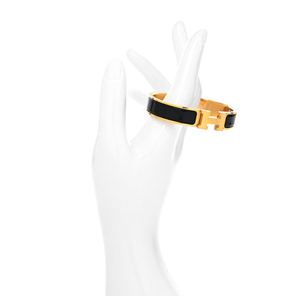 Hermes Enamel Narrow Clic Clac H Bracelet PM Black 2 of 5