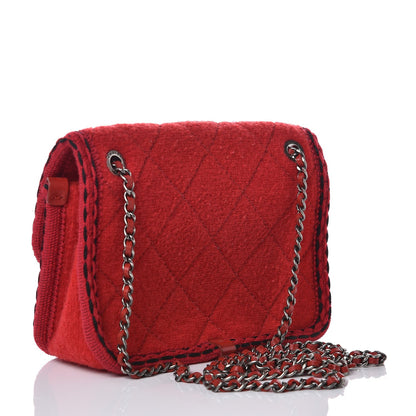 Chanel Wool Quilted Mini Edelweiss Single Flap Red 3 of 7