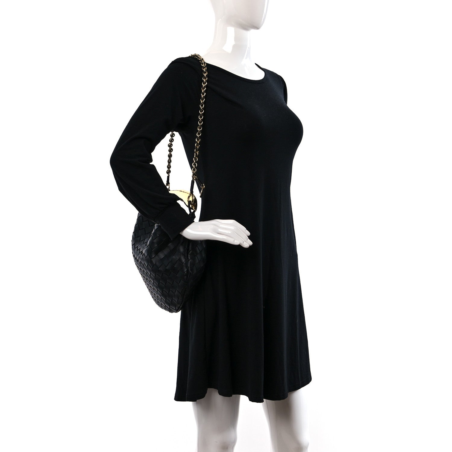 Bottega Veneta Nappa Intrecciato Sardine With Chain Bag Black 3 of 8
