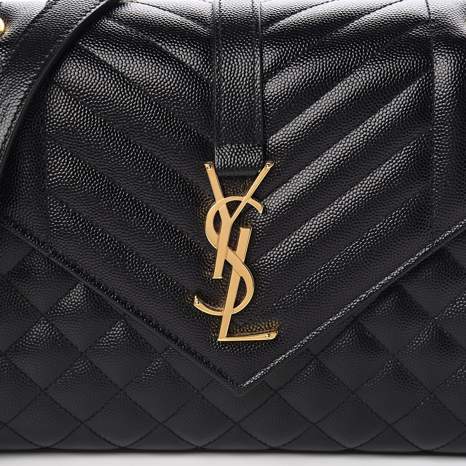 Saint Laurent Grain De Poudre Textured Mixed Matelasse Triquilt Medium Monogram Satchel Black 9 of 10