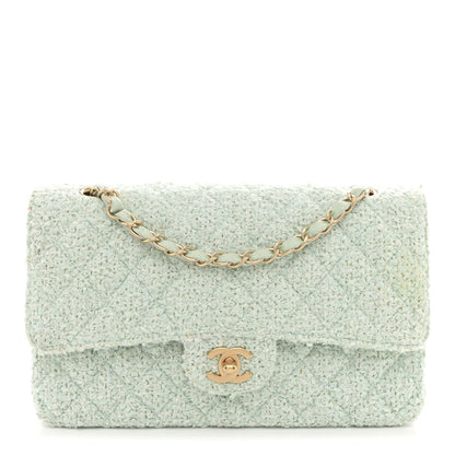Chanel Tweed Medium Double Flap Light Turquoise 1 of 13