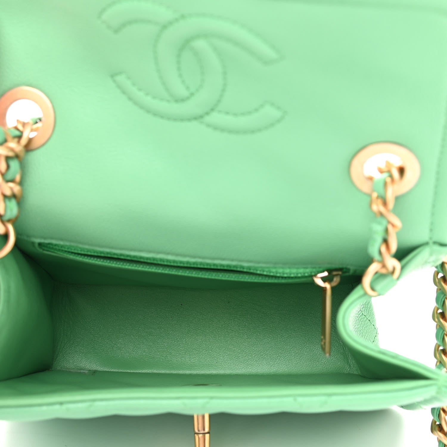 Chanel Caviar Quilted Mini Sweet Classic Flap Green 5 of 10