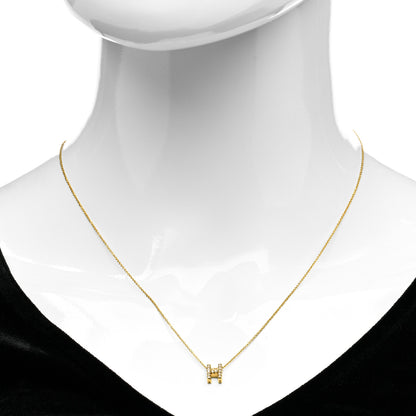 Roberto Coin 18K Yellow Gold Diamond Love Letter H Pendant Necklace 2 of 5