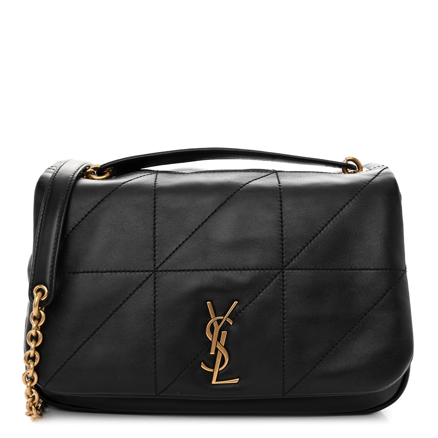 Lambskin Matelasse Monogram Small Jamie 4.3 Black