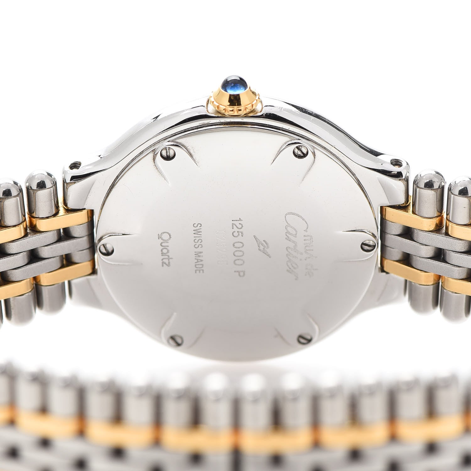 Cartier Stainless Steel 18K Yellow Gold 28mm Must De 21 Bullet Link Quartz Watch 5 of 9