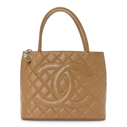 Chanel Caviar Quilted Medallion Tote Beige 1 of 9