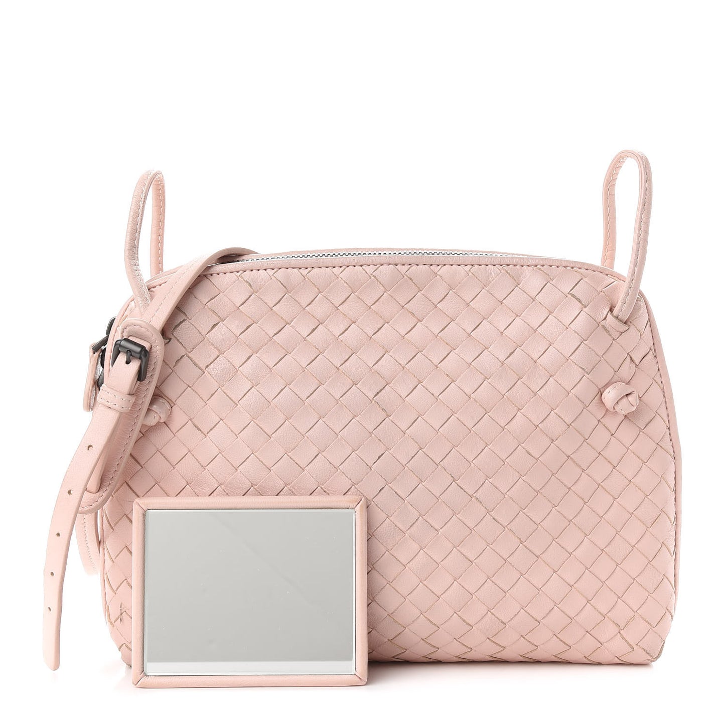 Nappa Intrecciato Nodini Crossbody Messenger Flamingo