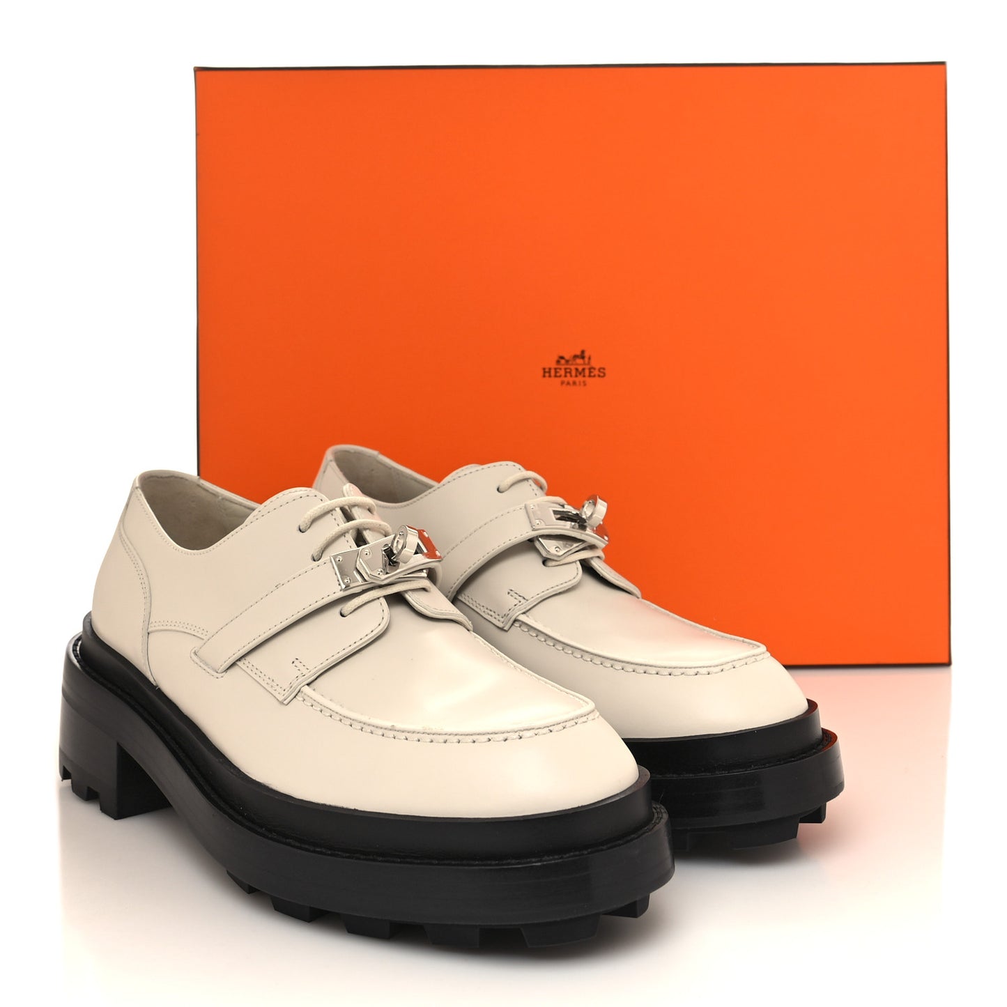 Glazed Calfskin Womens First Derby Shoes 37 Beige Glaise