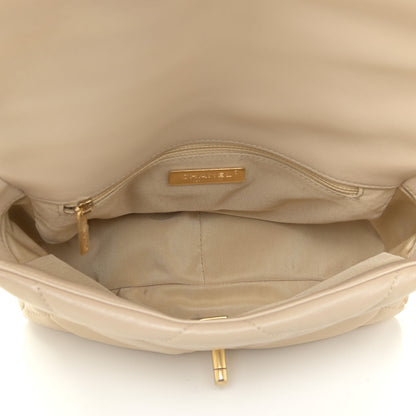 Chanel Lambskin Quilted Medium Chanel 19 Flap Beige 5 of 13