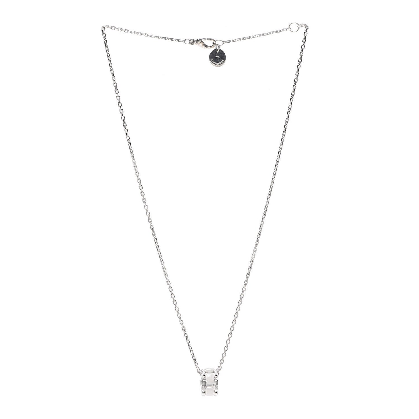 18K White Gold Diamond Ceramic Ultra Pendant Necklace White