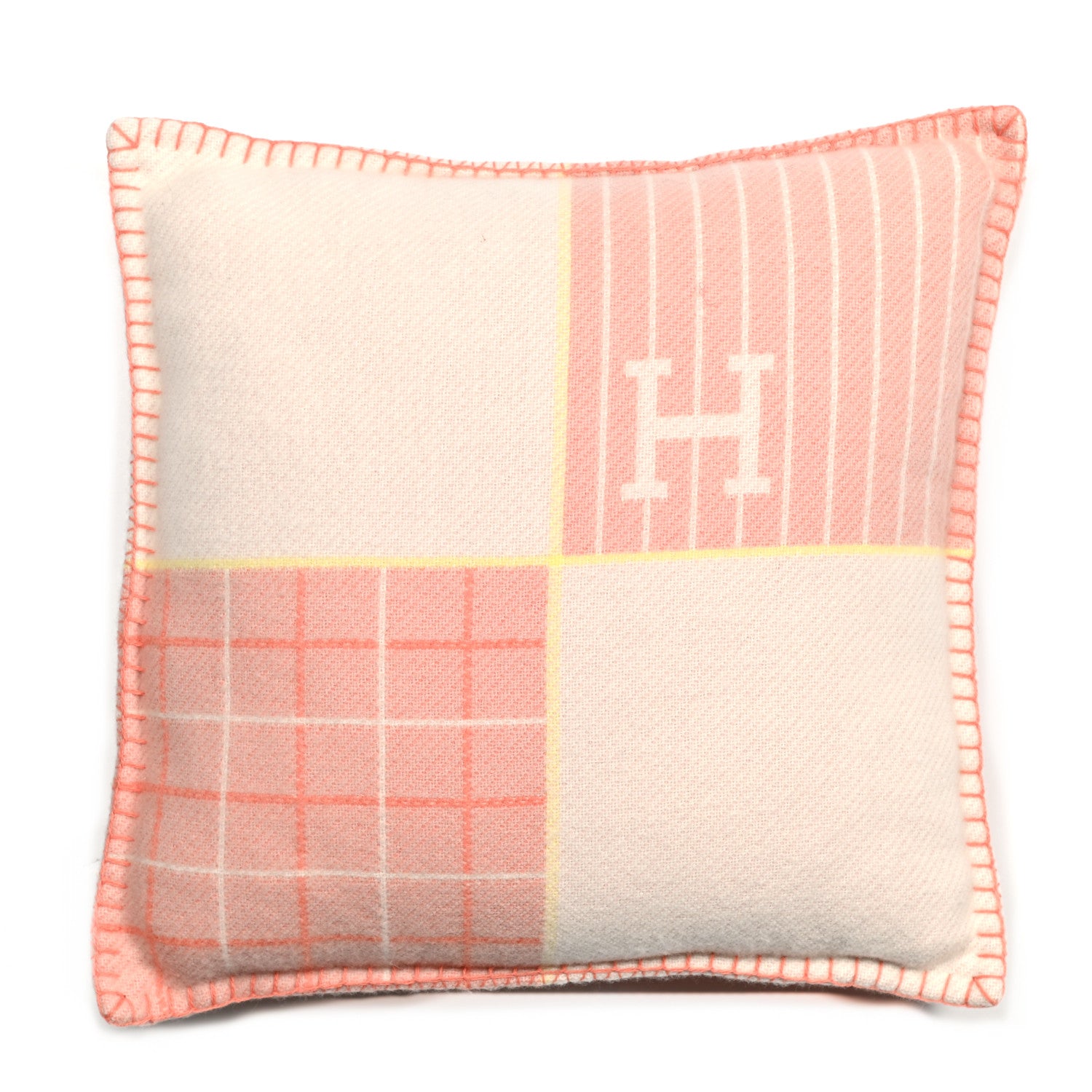 Hermes Wool Cashmere Avalon Cabriole Pillow Melon 2 of 8