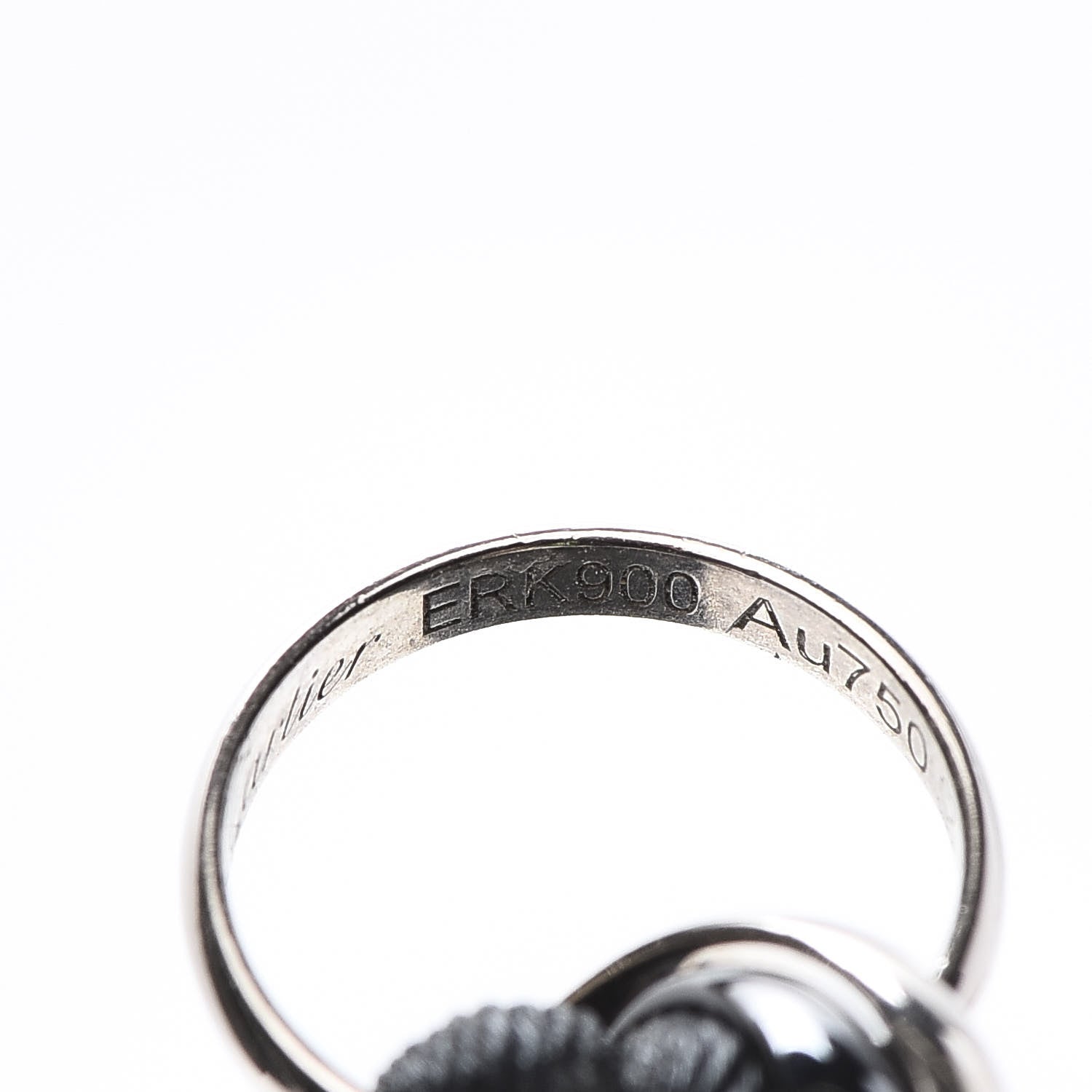 Cartier 18K White Gold Ceramic Trinity Cord Bracelet Black 9 of 14