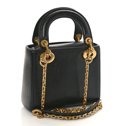 Christian Dior Grained Calfskin Cannage Beaded Mini Lady Dior Black Multicolor 2 of 7