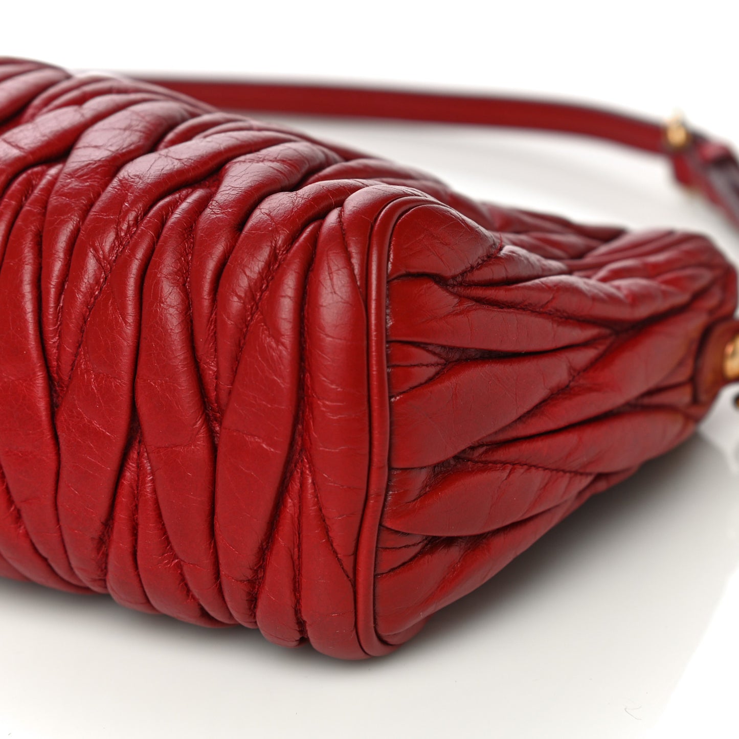 Nappa Matelasse Crossbody Clutch Rubino