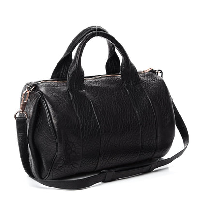 Alexander Wang Pebbled Lambskin Rocco Black Rose Gold Hardware 3 of 9