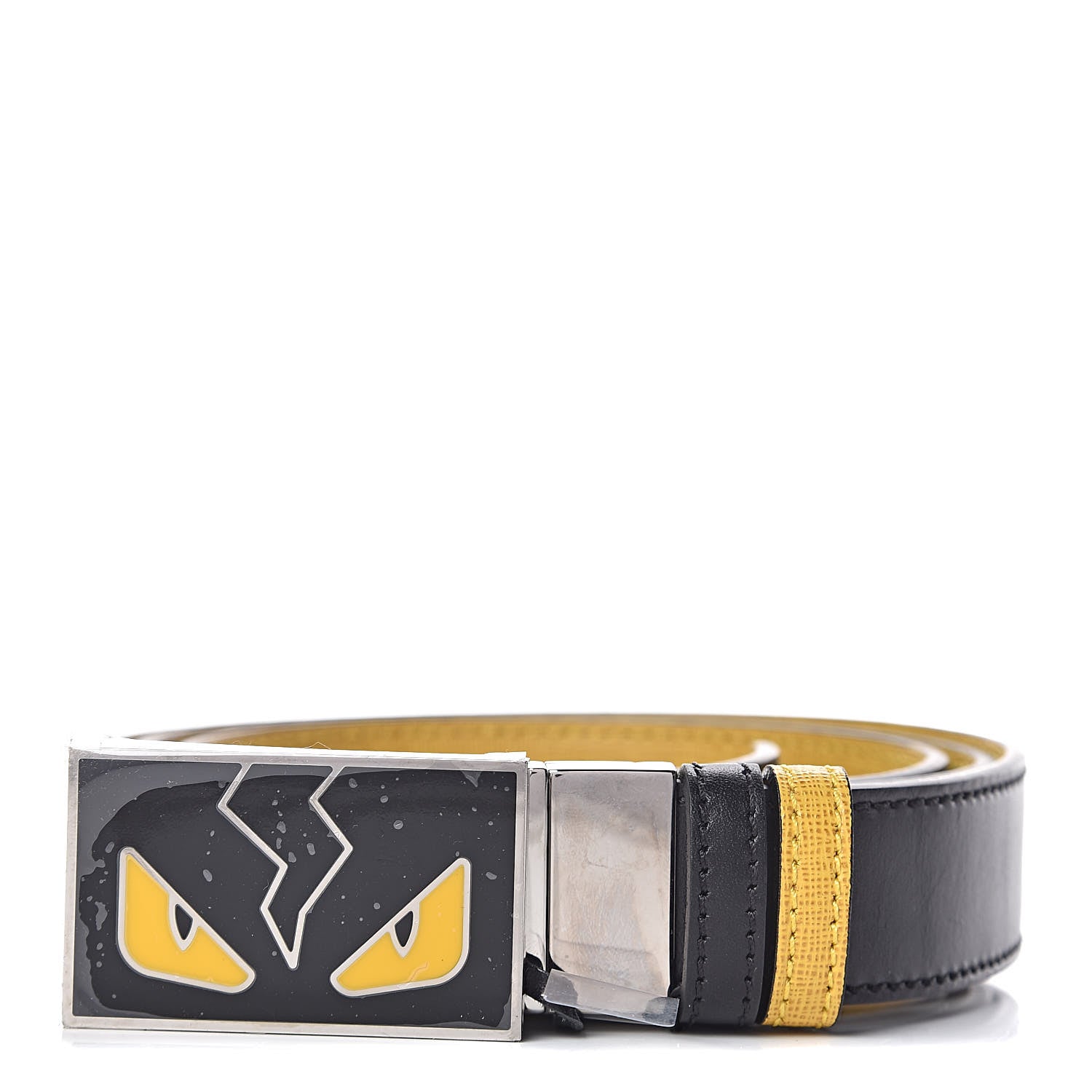 Fendi Vitello Havana Elite Monster Eyes Buckle Reversible Belt