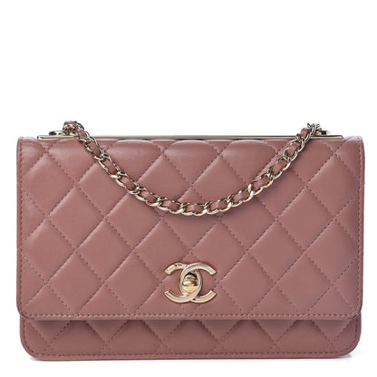 Chanel Lambskin Quilted Trendy CC Wallet On Chain WOC Pink 1 of 8