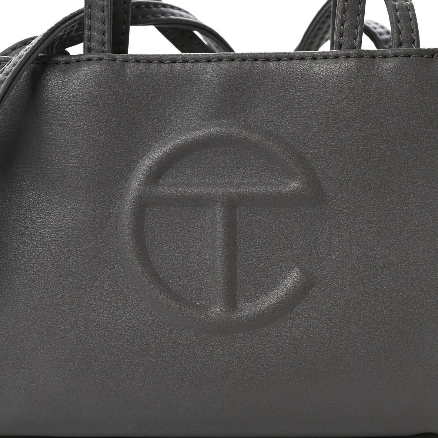 Vegan Leather Small Shopping Bag Grey