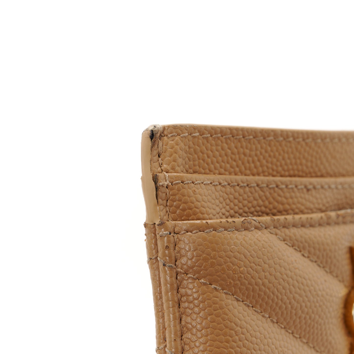 Grain De Poudre Matelasse Chevron Monogram Credit Card Case Cork