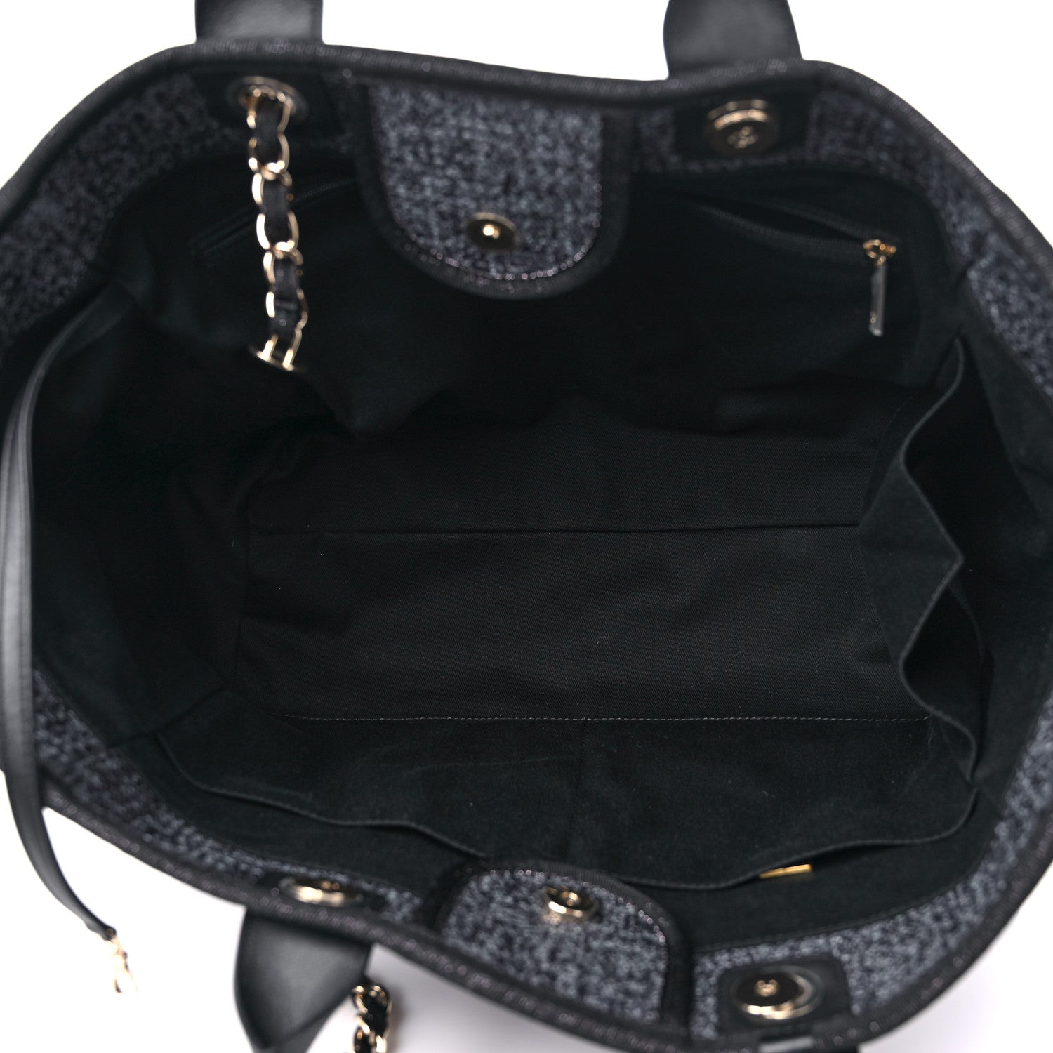 Chanel Lurex Boucle Medium Deauville Tote Black 5 of 9