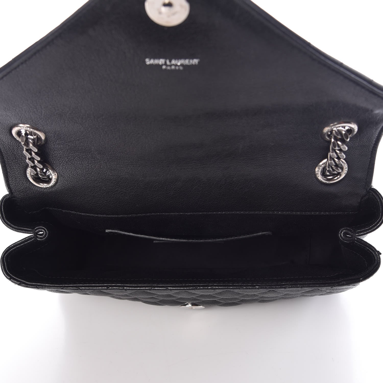 Saint Laurent Sheepskin Tri-Quilt Monogram Medium College Bag Black 6 of 10