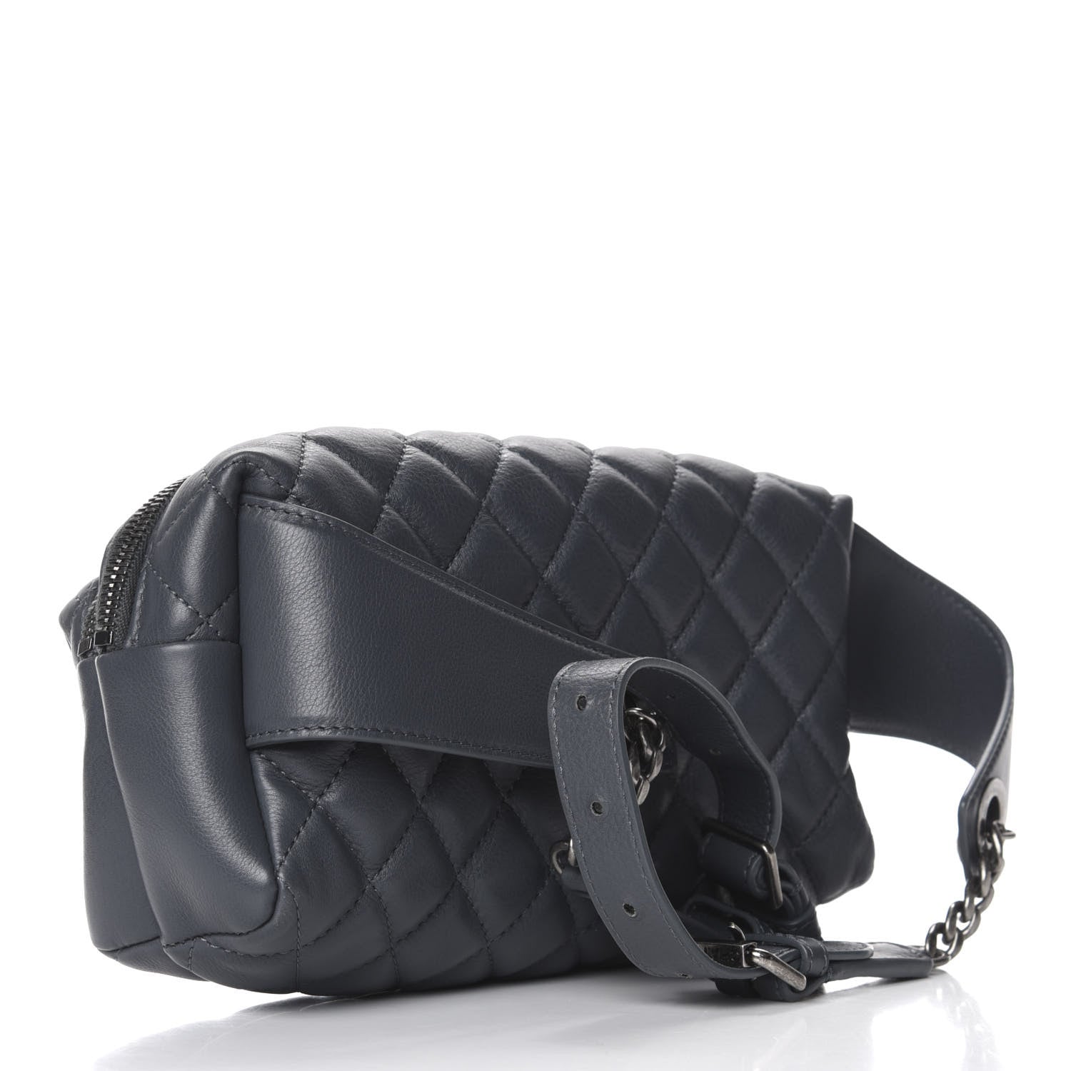 Chanel Calfskin Quilted Waist Bag Dark Grey 3 of 11