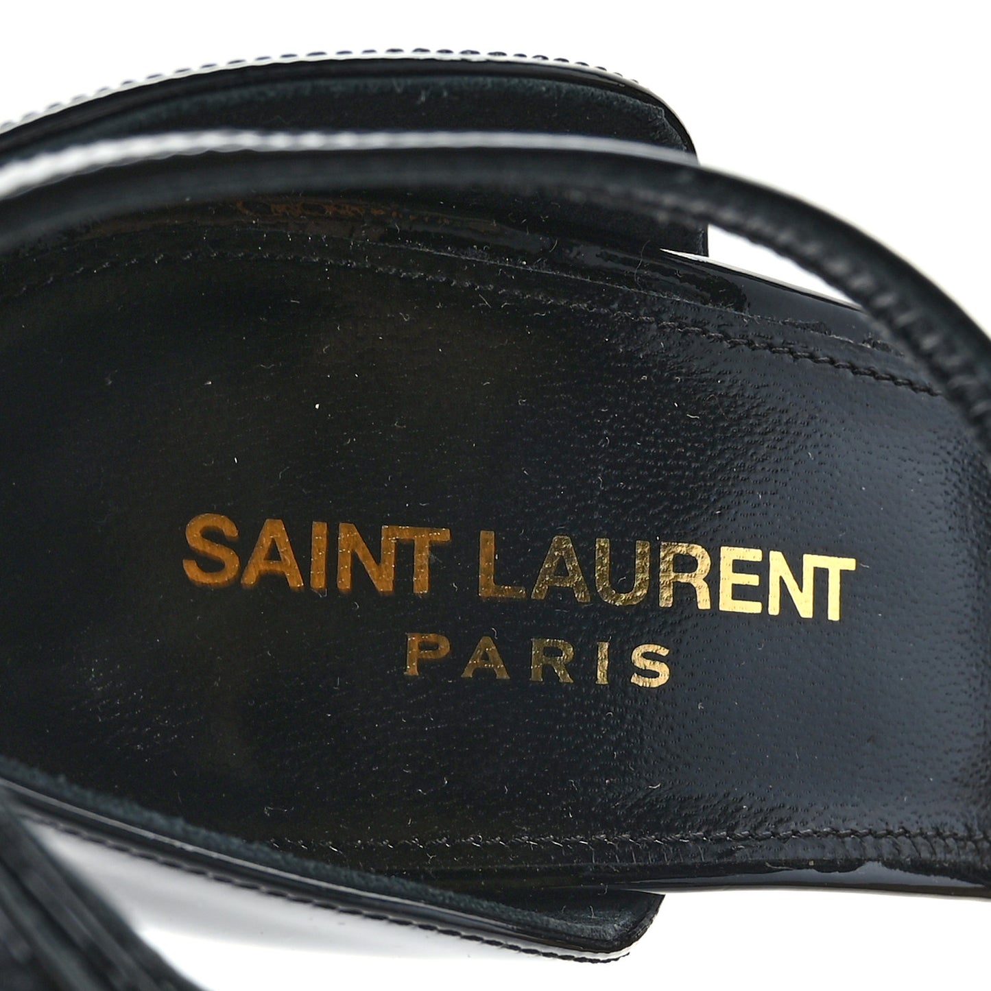 Patent Calfskin Opyum 110 Sandals 40 Black Gold