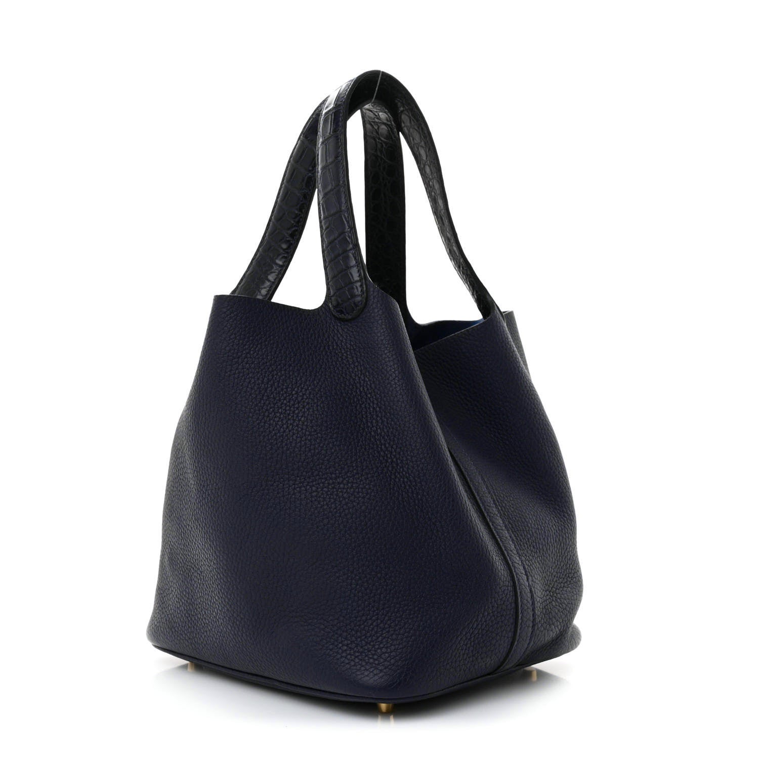 Hermes Taurillon Clemence Matte Alligator Picotin Lock Touch 22 Bleu Nuit 3 of 12