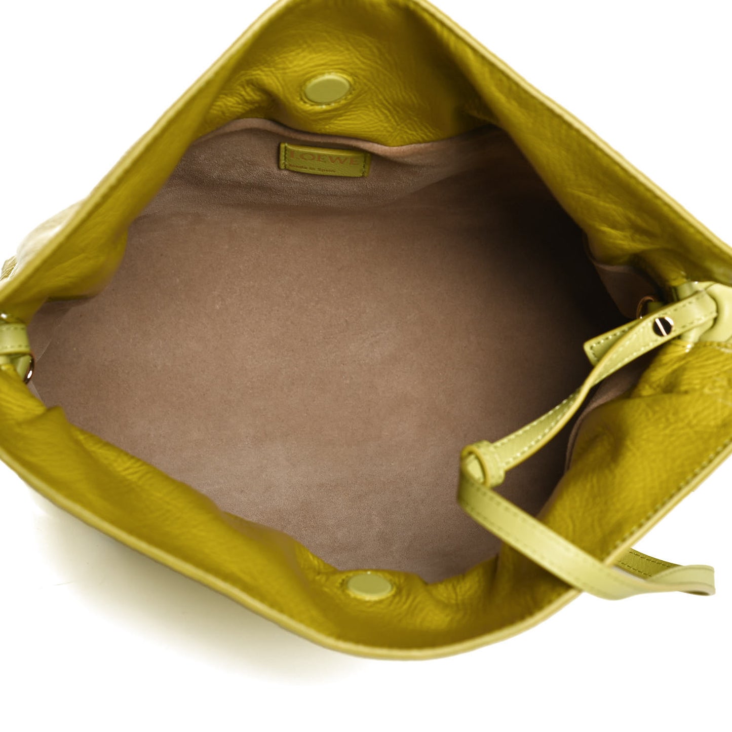 Crackle Patent Calfskin Small Flamenco Knot Bag Yellow