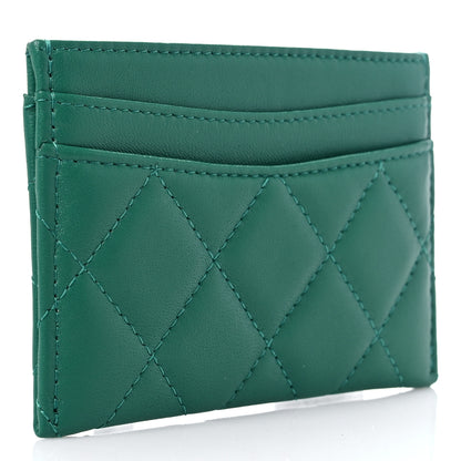 Chanel Lambskin Quilted Card Holder Green 3 of 9