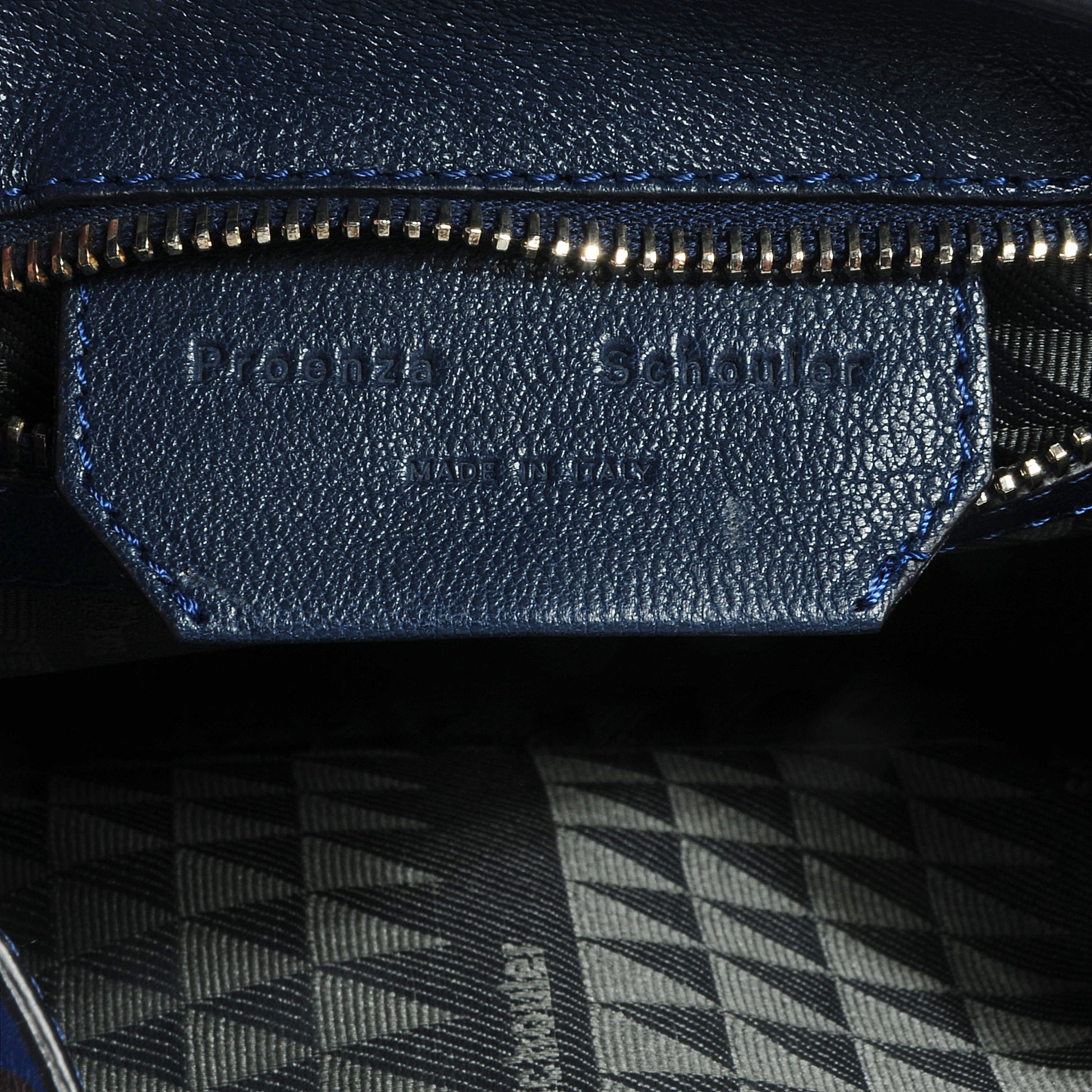 Proenza Schouler Triangle Print Mini PS1 Pouch Royal Blue Pinot Noir 7 of 11