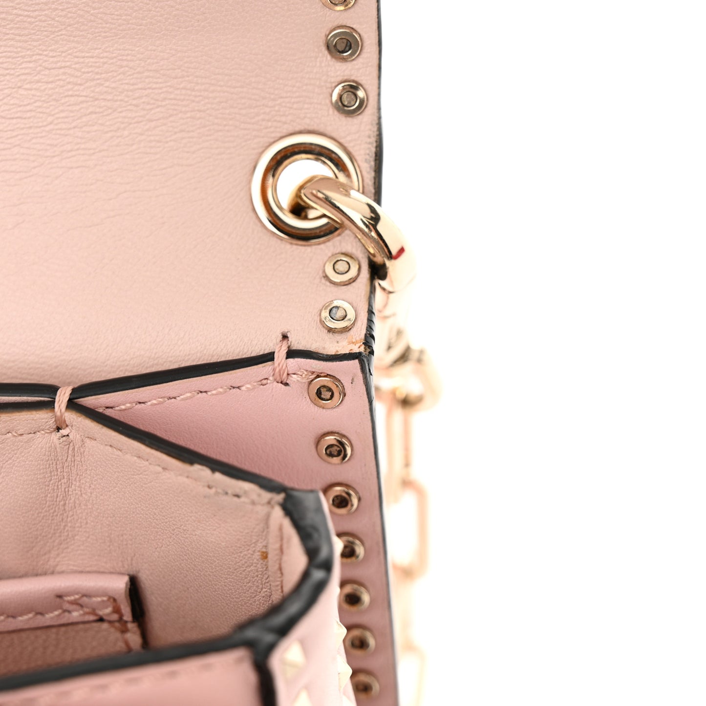 Vitello Rockstud Cabana Shoulder Bag Water Rose