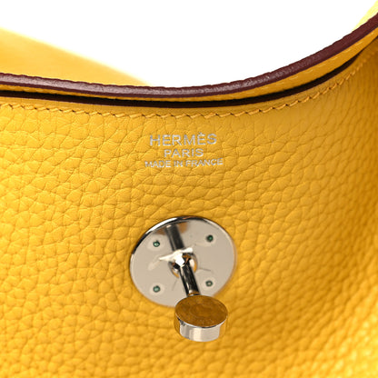 Hermes Taurillon Clemence Bi-Color Lindy 30 Jaune Soleil Parchemin 6 of 10
