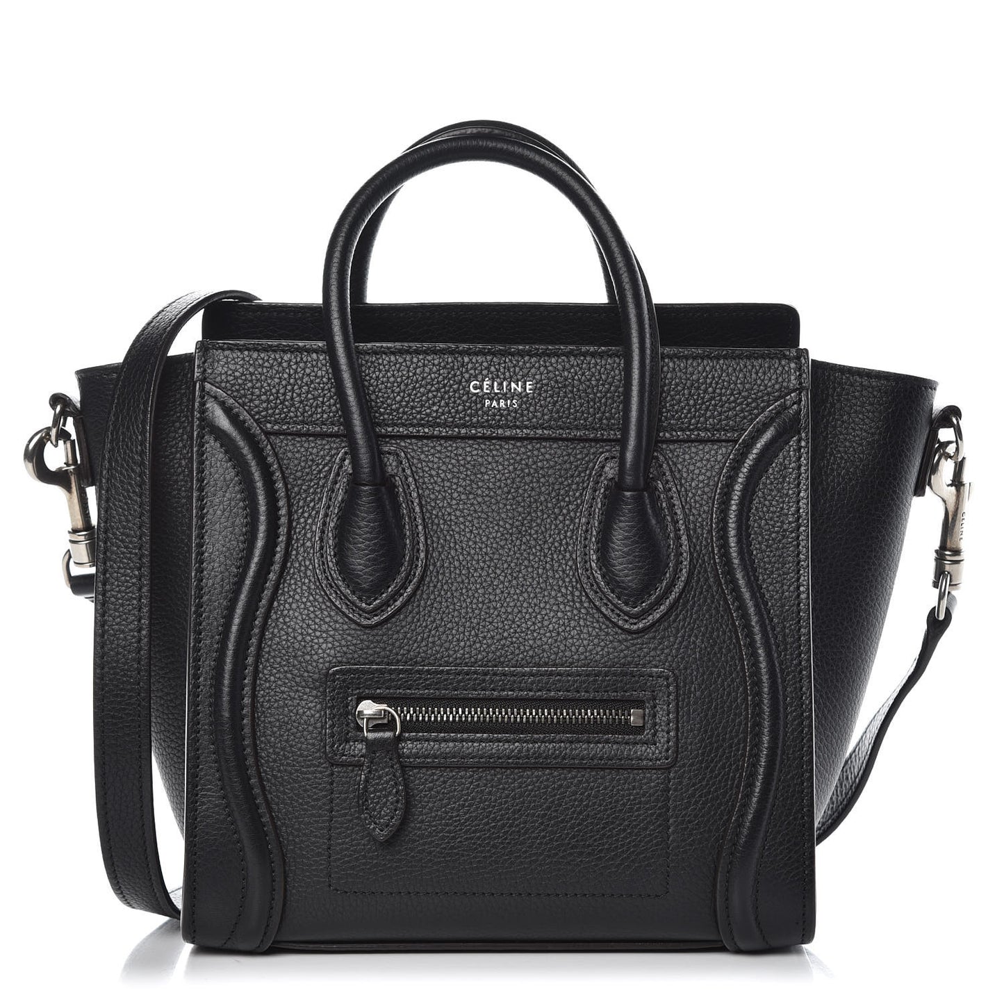 Drummed Calfskin Nano Luggage Black