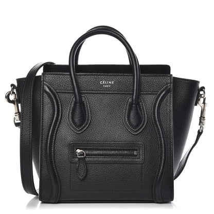 Celine Drummed Calfskin Nano Luggage Black 1 of 9